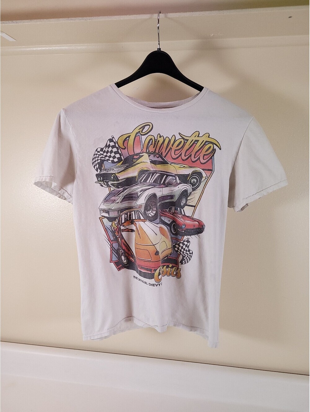 Corvette classi t shirt mens large faded cars automotive tee